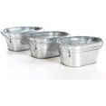 thumbnail image 3 of Hosley 3 Pack, 8 inches Long Silver Galvanized Metal Oval Planters, 3 of 5