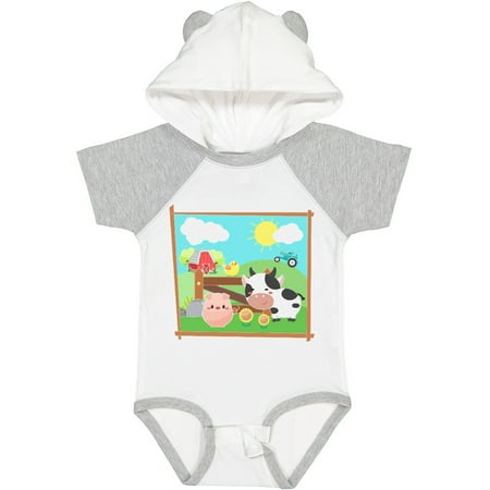 

Inktastic Farm Animals with Cow Chick and Pig Gift Baby Boy or Baby Girl Bodysuit