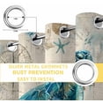 thumbnail image 4 of Teal Sea Turtle Coastal Blackout Curtains for Bedroom, Vintage Summer Beach Nautical Thermal Insulated Kitchen Drapes with Grommets, Light Blocking Window Treatment, 2 Panels 42" x 54", 4 of 7