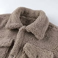 thumbnail image 4 of Wrtxtat Fuzzy Sherpa Jackets for Men Fashion Wool Full Button Outerwear with Pockets Relaxed Fit Collared Solid Color Coats Khaki S, 4 of 8
