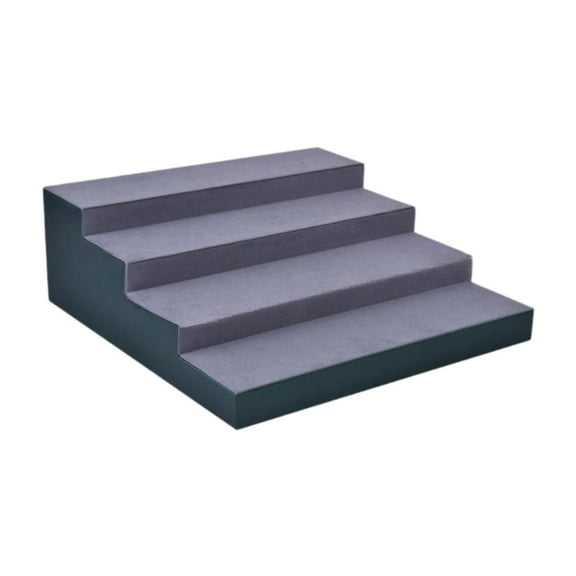 menolana Jewelry Display Stand Display Riser 4 Tier Multipurpose Tiered Step Shelf Display Shelf for Figures Perfumes Dolls Collection Gray