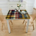 thumbnail image 3 of nygtbtfer  Blue Rustic Mountain Plaid Vinyl Flannel Backed Tablecloth - Stonewashed Blue and Rust Country Plaid Easy Care Vinyl Tablecloth, 3 of 7