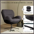 thumbnail image 2 of Jopath 360° Swivel Office Chair, Modern Chenille Chair with Faux Leather and Black Metal Base Frame, Accent Chair for Small Spaces, Living Room, Bedroom, Reading Corner, Office, Dark Gray, 2 of 11