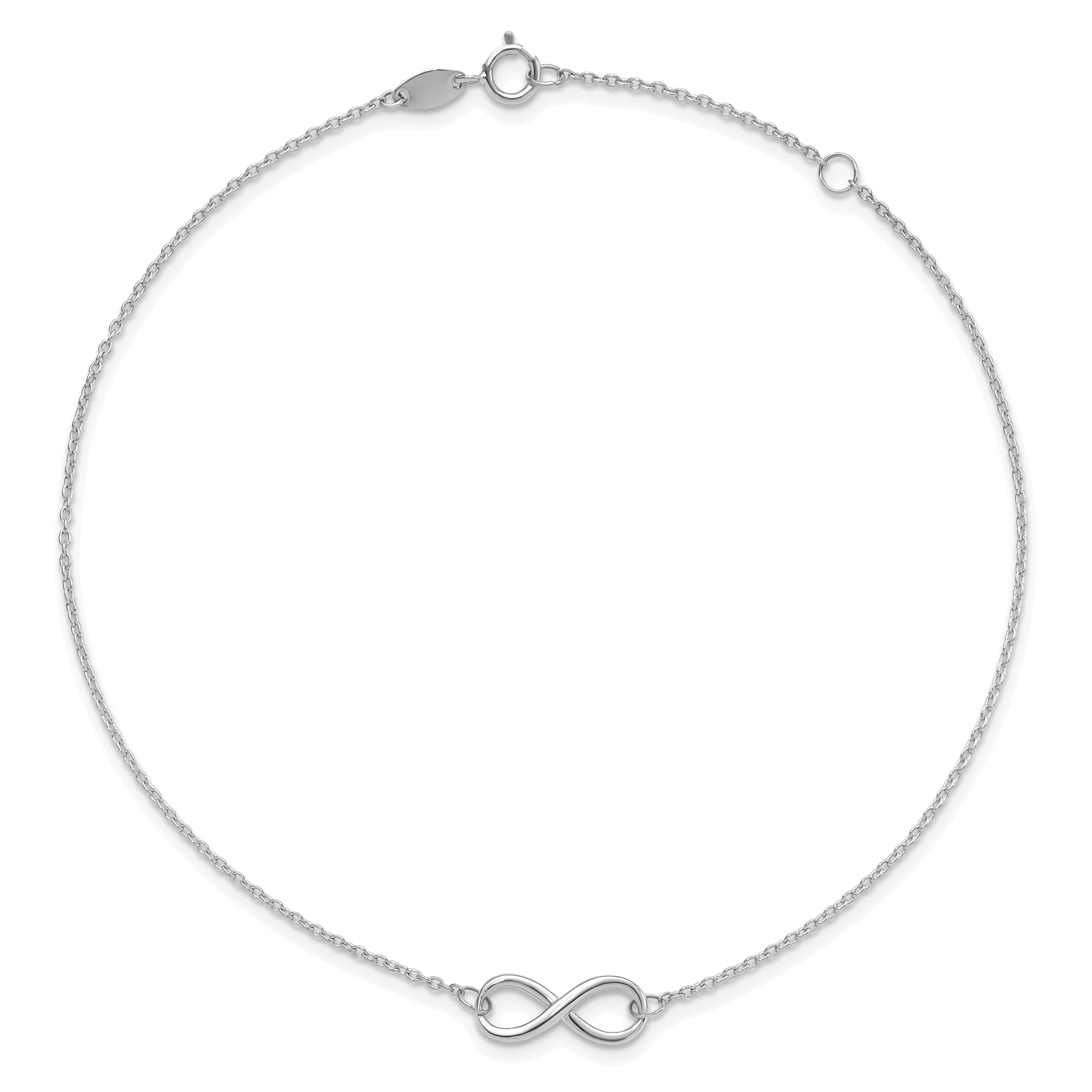 Leslies 10k White Gold Polished Infinity Anklet
