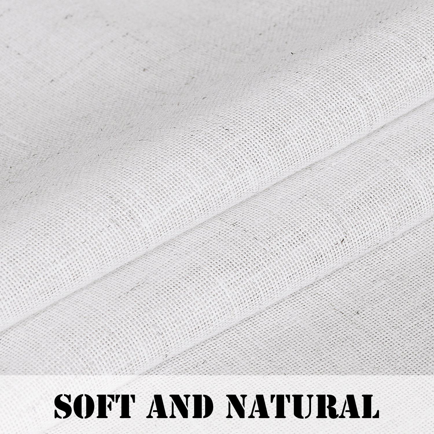 H.VERSAILTEX White Curtains Sheer Light Filtering Window Curtains 63 inches Long Privacy Window Drapes for Living Room, 2 Panels Set, 52" x 63"