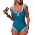 thumbnail image 2 of Womens Bathing Suits, One Piece Swimsuit Women, Swim Dress Women, One Piece Bathing Suit, Ladies Swimsuits, Women Tummy Control One Piece Swimsuits High Cut Bathing Suit 2026, Sky Blue XL, 2 of 7