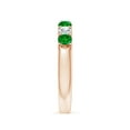 thumbnail image 3 of ANGARA Natural Shared Prong Emerald and Diamond Half Eternity Ring in 14K Rose Gold for Women (Size-3.1mm) | May Birthstone, Birthday, Anniversary, Jewelry Gift for Women | Natural Emerald Ring, 3 of 8