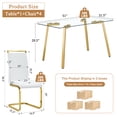 Sudica Compact Dining Table Set for 4, 51" Glass Dining Table with Gold ...