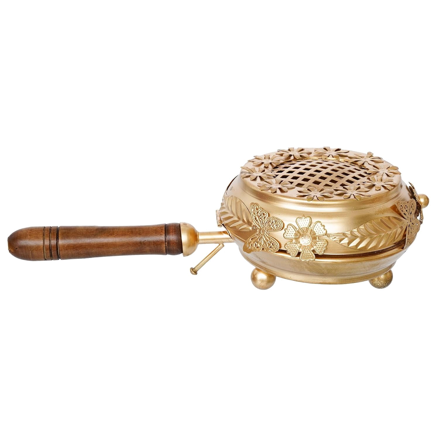 Metal Incense Burner Butterfly Loban Dani Dhoop Dani,Sambrani Holder Aarti Metal Loban Dhoop Dani/Dhoop Dani Burner for Home Office Temple Puja - Dhoop Stand