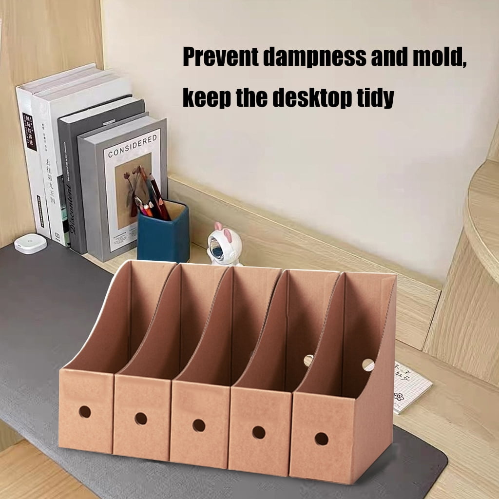 ROZYARD 8 Pcs File Box Document Organizers Box File Storage Box Desktop Organizers Cardboard Magazine File Holders for Office