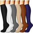 thumbnail image 1 of 6 Pairs-Compression Socks for Women & Men Circulation Best Support for Nurses, Running, Athletic,Flight Travel, 1 of 5