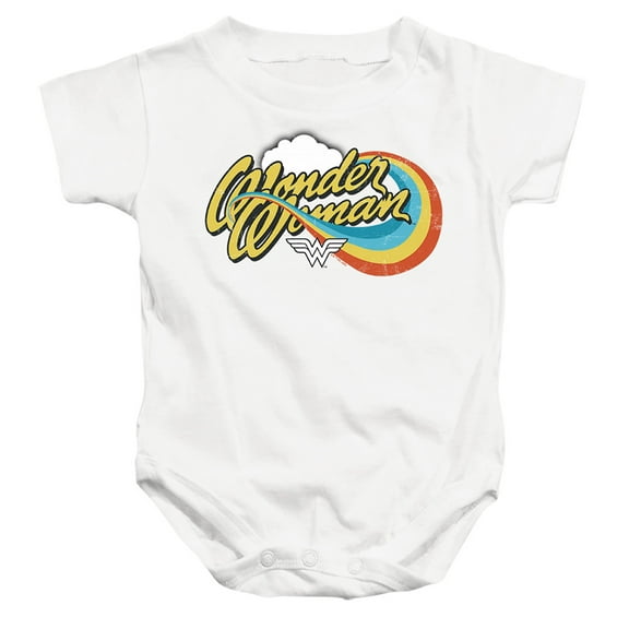 Wonder Woman Rainbow 2 Unisex Infant Snap Suit for Baby (6 Months) White