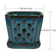 thumbnail image 5 of W&W Orchid Pot with Holes and Saucer for Orchid Repotting and Better Grow,Teal, 7 inches, 5 of 7