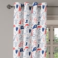 thumbnail image 2 of Ambesonne Pirates Grommet Curtain, Hand Drawn Sailor Theme, 50" x 108", Scarlet Navy Blue White, 2 of 6