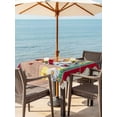 thumbnail image 3 of Outdoor Tablecloths with Umbrella Hole & Zipper, Red Gnomes 60x60 Inch Square Tablecloths, Spring Daisy Wildflowers Farmhouse Wooden Plank Waterproof Table Cloth, Patio/Pool/Picnic Table Covers, 3 of 8