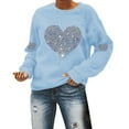 thumbnail image 5 of Women's Valentine's Day Heart Sequin Sweatshirt Women's Crew Neck Long Sleeve Pullover Long Sleeve Women's Casual Valentine's Day Heart Sequin Crew Neck Sweatshirt Cute Sweatshirts, 5 of 5