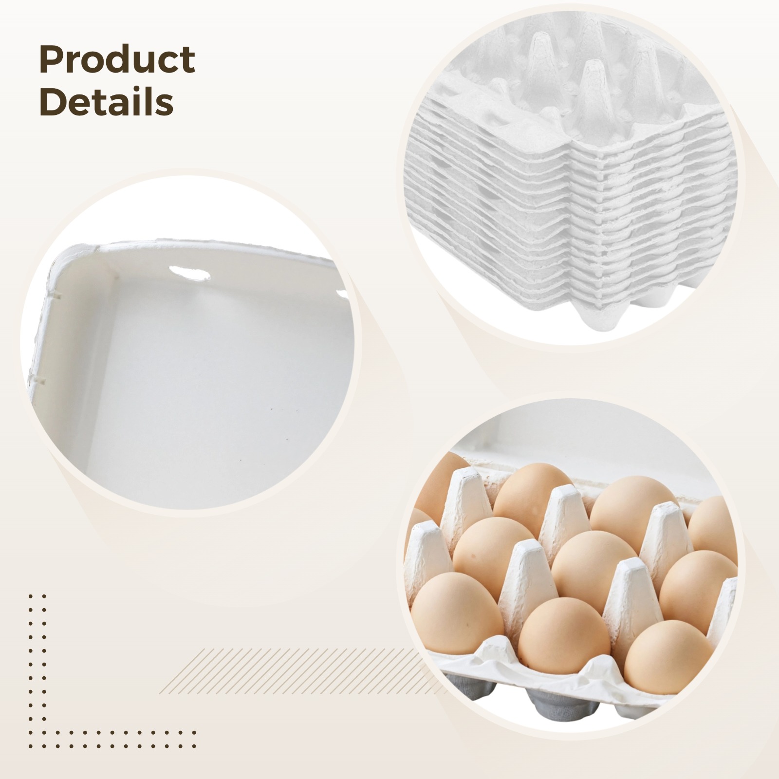 15 Pcs Egg Cartons Bulk - Stackable Paper Pulp Trays | Stackable and Recyclable Paper Pulp Egg Trays, Eco-Friendly Egg Cartons for Egg Storage and Transport