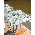 thumbnail image 3 of Square Outdoor Tablecloth With Umbrella Hole And Zipper– Green Eucalyptus Waterproof Patio Table Cover for Party, Picnic, Backyard, 54"x54" , Watercolor Leave Floral Pattern, 3 of 8
