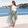 thumbnail image 3 of Women’s Coastal Design Mint Palm Tree Print Oblong Scarf – Lightweight Polyester Nautical Wrap – 38" × 71", 3 of 4