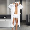 thumbnail image 2 of Men's Bathrobe with Hood, Soft Long Towel Robe for Men - Super Absorbent Quick Dry yet Warm, 2 of 5