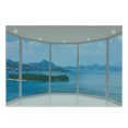 thumbnail image 3 of Landscape Cutting Board, Seascape Beach Seaside Hills Trees View from Window Picture Tropical Panorama, Decorative Tempered Glass Cutting and Serving Board, in 3 Sizes, by Ambesonne, 3 of 5