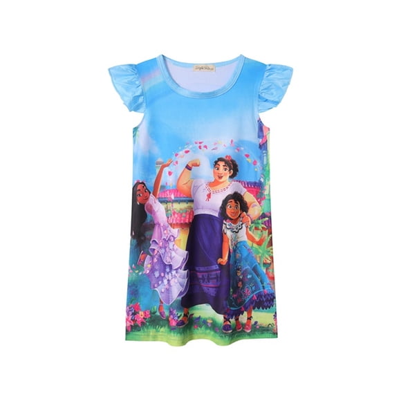 Pyjama de Princesse Encanto pour Petites Filles, Nuisette pour Tout-Petits, Robe de Nuit Imprimée, Vêtement de Nuit