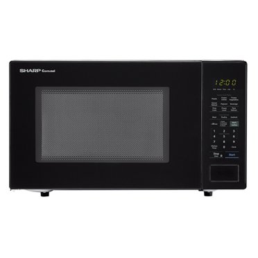 Sharp Carousel 1.4 Cu. Ft. 1100W Countertop Microwave Oven in Black ...