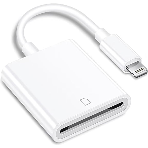 Lightning to SD Card Reader for iPhone, Portable Trail Game Camera Viewer, SD Card Adapter for iPhone 14/13/12/11/XS/XR/X/SE/8/7/iPad, Plug and Play