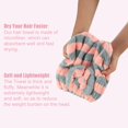 thumbnail image 3 of Unique Bargains Strong Absorbent Coral Fleece Hair Drying Towel Dry Cap Gray Pink, 3 of 7