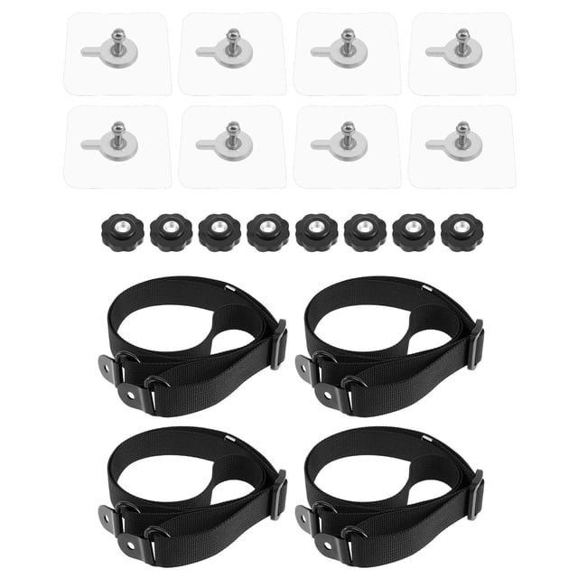 Correas de seguridad para TV Grusce de 4 piezas. Arnés ajustable para TV que evita vuelcos. Protege el televisor con correa antivuelco y regulador con correa de choque para uso doméstico.
