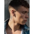thumbnail image 2 of FaithHeart Earrings for Men with Drop Cuban Chain Red Cubic Zirconia Stud Earrings for Men Women Stainless Steel Hypoallergenic Cool Punk Fashion Jewlery Gift for Rapper Biker, 2 of 6