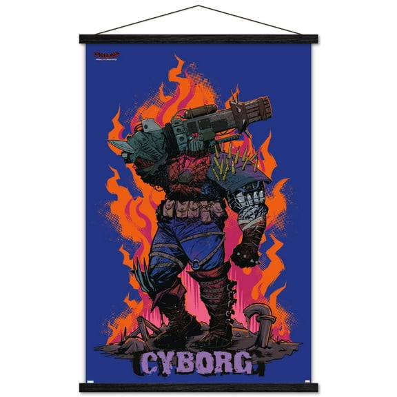 Marvel Spider-Man: Across The Spider-Verse - Cyborg Spider-Woman Wall Poster with Magnetic Frame, 22.375" x 34"