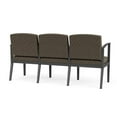 thumbnail image 3 of Amherst Steel Reception Waiting 3-Seat Chair / Charcoal Steel / Brown / Brown, 3 of 3