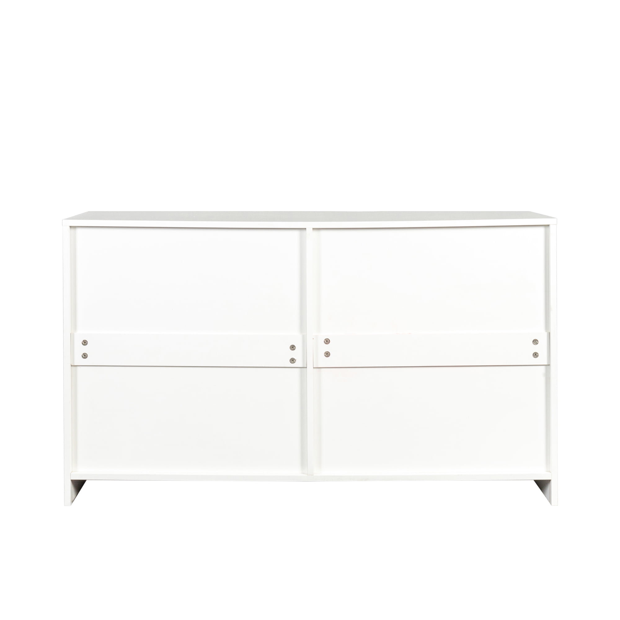 Ktaxon Bedroom Dresser with 6 Drawers, Wooden Double Dresser for Entryway, Wide Storage Cabinet for Living Room, White