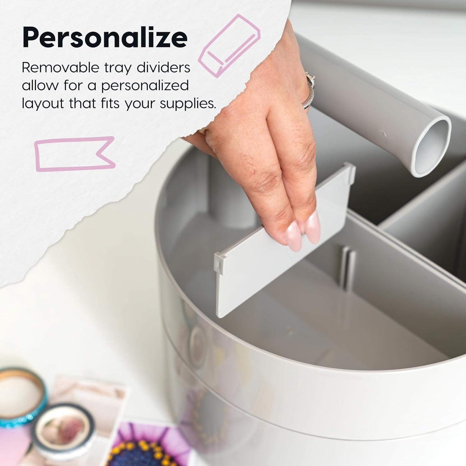 IRIS Desk Caddy Organizer with Built-In Handle for Markers, Pens, Arts & Crafts, Gray, 2Pk