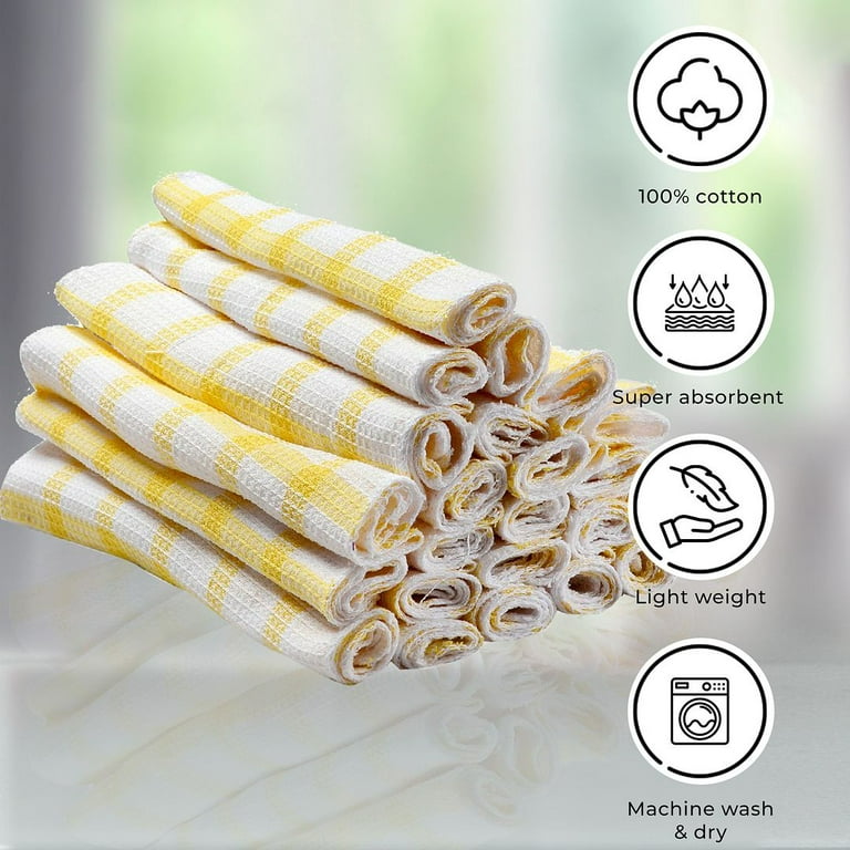 Shop LC 24 Piece Kitchen Towels 12x12 inches 100% Cotton Dish Rags for Drying  Dishes Kitchen Wash Clothes Gifts Christmas Gifts 