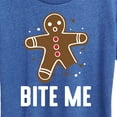 thumbnail image 3 of Instant Message - Bite Me Gingerbread Man Christmas- Women's Short Sleeve Graphic T-Shirt, 3 of 6
