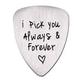 thumbnail image 1 of Titanium Steel Guitar Pick Necklace for Musical Use with Carved Letters Always & Forever 3931504, 1 of 8