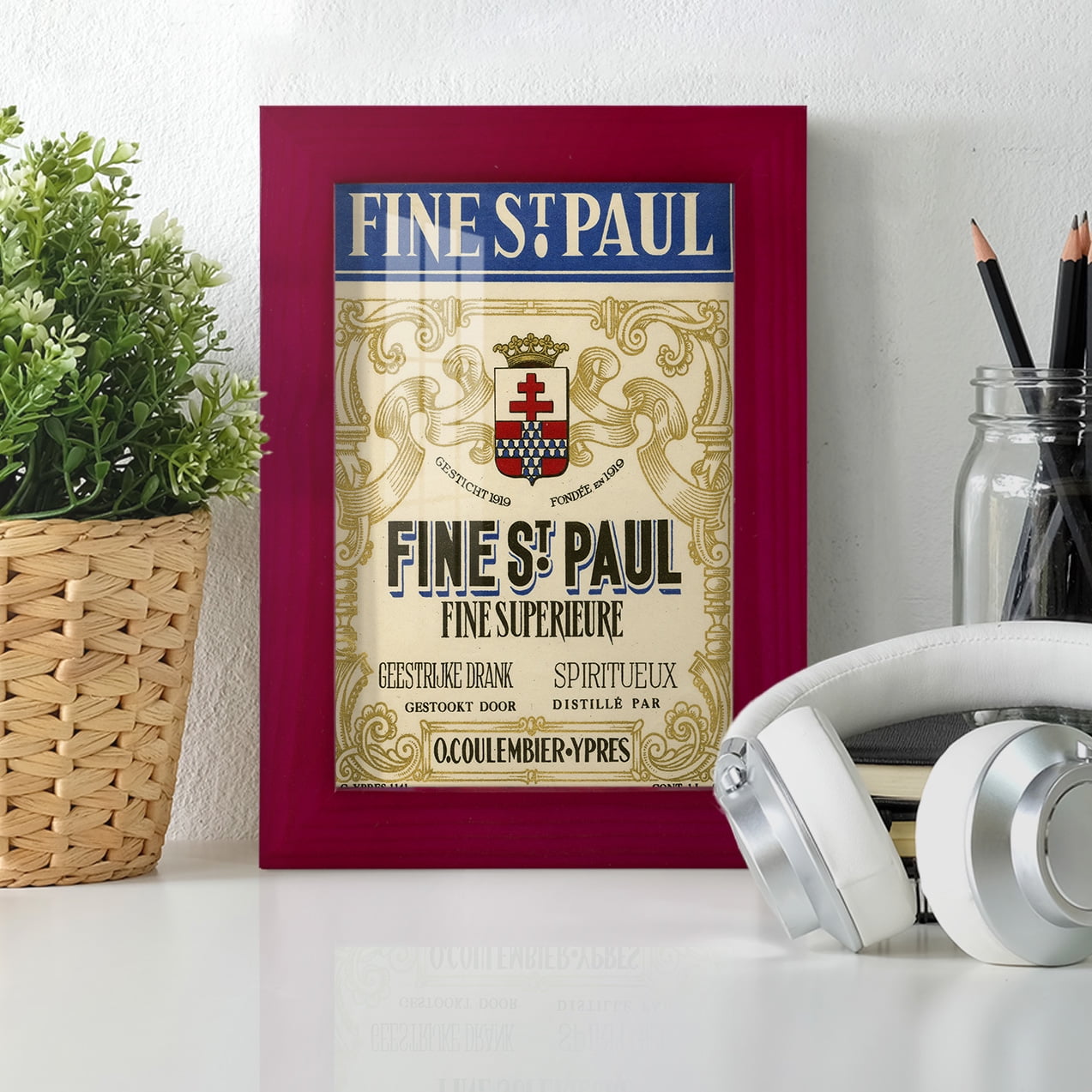 Fine St. Paul -Framed Print w/glass-Cherry Red