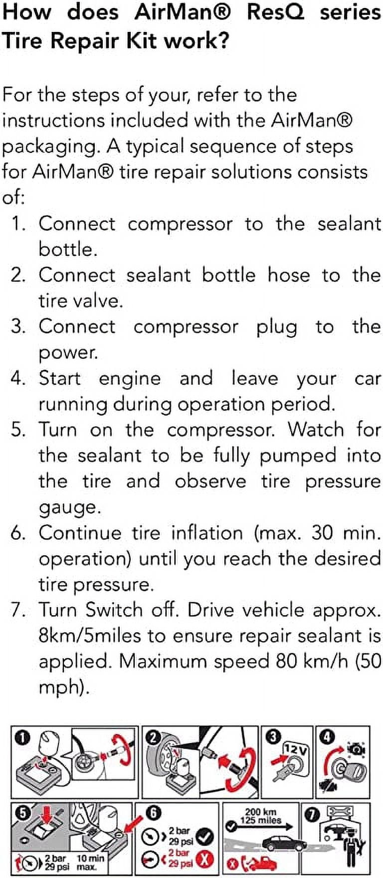 Airman Tire Repair Air Compressor Kit, Sealan 71-051-021