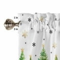 thumbnail image 5 of Christmas Tree Kitchen Curtains and Valances Set, Merry Christmas Snowflakes Gold Rod Pocket Window Valance 18 Inch Window Curtain Panels for Living Room Bedroom Laundry, 27.5x24in, 3 Pieces, 5 of 7
