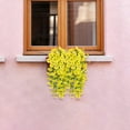 thumbnail image 4 of Faux Flowers Artificial Hanging Flower Outdoor Artificial Petunias for Outdoors UV Resistant Silk Flowers for Outside for Summer Kitchen Porch Patio Balcony Backyard Decor (1Pc,Yellow), 4 of 5