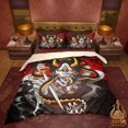 thumbnail image 1 of Hannya Bedding Set, Comforter or Duvet, Japanese Demon Bed Cover, Anime Youkai, 1 of 5