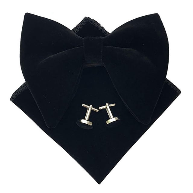 Velvet Classic Bow Tie for Formal Wear Timeless Solid Color Retro Korean Style Accessory for Weddings and Events 2PCS