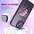 thumbnail image 3 of Fairy Rose for iPhone 13 Case for Women Girls Built-in Glitter Sparkly Screen Protector Camera Protection Lens Shockproof Rose Floral Pattern Phone Case -Purple, 3 of 12