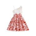 thumbnail image 1 of FOCUSNORM Robe Ligne A pour Filles Sans Manches à Volants Imprimé Cœur Robe de Soirée Robe d'Été avec Ceinture, 1 of 8