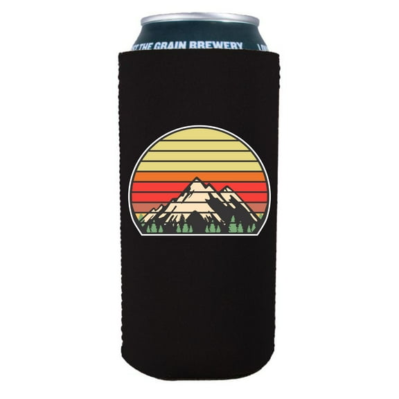 Retro Mountains 16 oz. Can Coolie (Black)