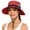 deep red, variant on Elegant Choise Womens Summer Sun Hat Beach Hat Wide Brim Outdoor UV Protection Hat Foldable Cool Mesh Ponytail Bucket Hat