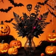 thumbnail image 5 of AZXY Black Skull Halloween Floral Stems Picks, Halloween Skeletons Pumpkins Floral Decoration Mini Halloween Trees, Indoor Tabletop Vase Halloween Decorations, 5 of 5