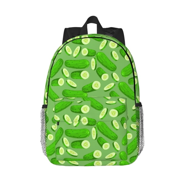 Easygdp Green Cucumber Mochila Ligera de 15 Pulgadas para Estudiantes, Mochila Cómoda para la Escuela y Viajes, Correas Ajustables